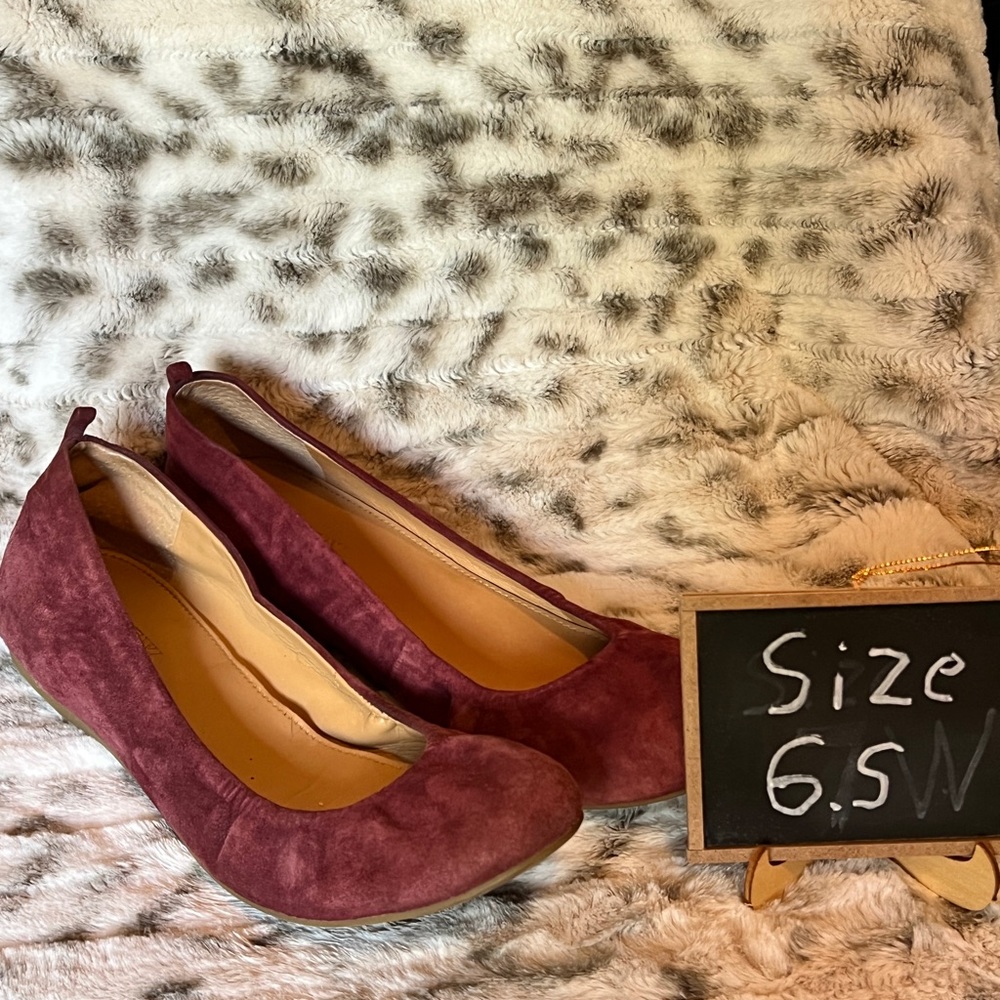 J.Crew size 6 1/2 rose colored ballet flats, suede new